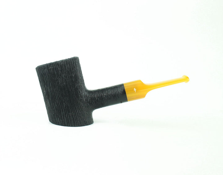 Moonshine Patriot Pipe in Wire Rusticated Finish with Amber Stem