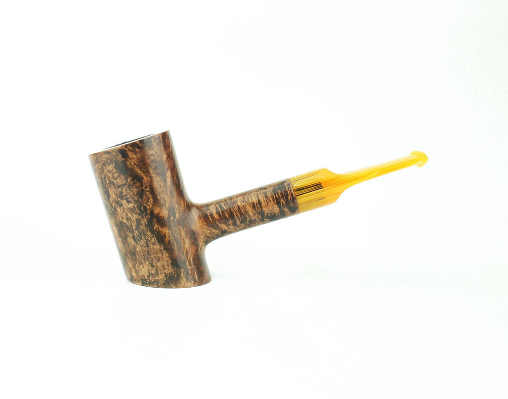 poker tobacco pipe Silver Classic Smooth Rustic Olive Wood with Meerschaum