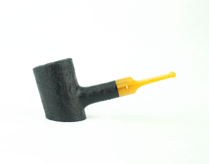 Moonshine Patriot Pipe in Midnight Blast Finish with Amber Stem