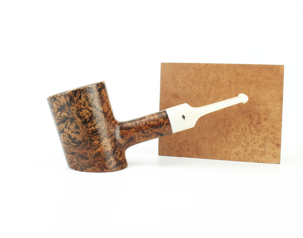 Moonshine Patriot Pipe in Dark Contrast Smooth Finish with White Stem